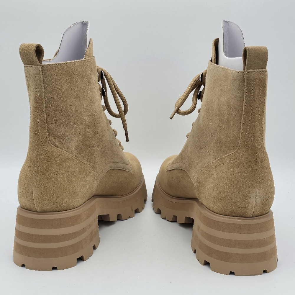 NWOT Marc Fisher LTD Lucien Round-Toe Block-Heel Lace-Up Suede Boots, Tan, Sz 9M - Picture 6 of 13